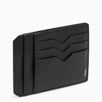 Valextra Black Leather Horizontal Card Holder