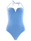 Nanushka Blue Brissa One-piece Swimsuit In Blue