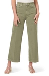 Paige Womens Vintage Mossy Green Anessa Wide-leg Mid-rise Stretch-denim Jeans