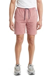 Stone Rose Acid Wash Fleece Drawstring Shorts In Dusty Rose