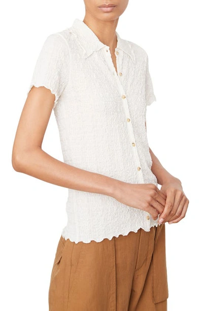 Vince Puckered Button-up Shirt In Off White