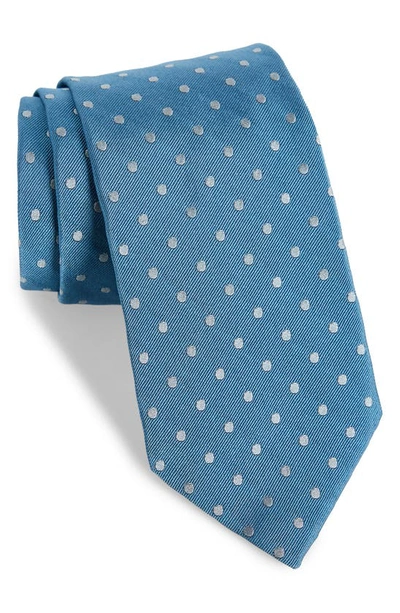 Tom Ford Polka Dot Mulberry Silk Tie In Bluette