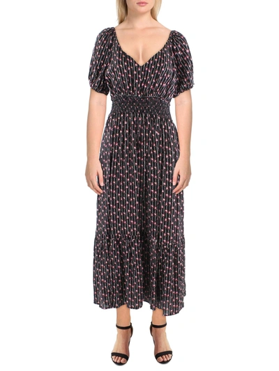 Black Tape Womens Floral Print Long Midi Dress In Multi