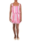 Be Bop Juniors Womens Striped Short Romper In Multi