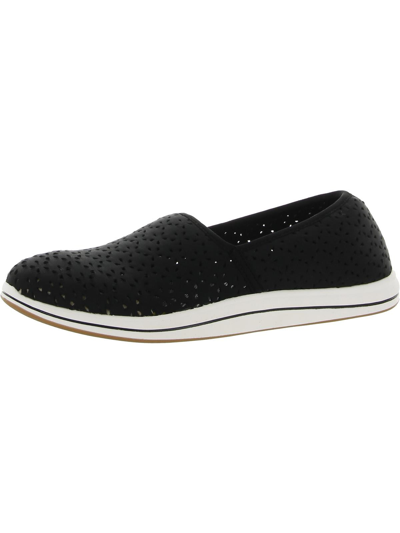 Cloudsteppers By Clarks Breeze Emily Womens Perforated Casual Slip-on Sneakers In Black