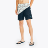 Nautica Mens Sustainably Crafted 8" Diagonal Stripe Quick-dry Swim In White