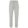 Hugo Boss Cotton-blend Tracksuit Bottoms With Embroidered Logos In Light Grey