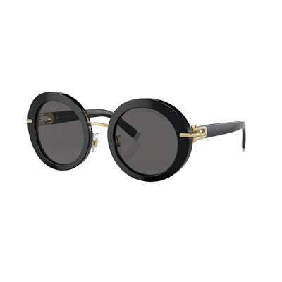 Tiffany & Co Tf4201 Round-frame Acetate And Metal Sunglasses In Dark Grey