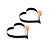 Norpro 4-inch Nonstick Heart Shaped Pancake And Egg Rings, Set Of 2, Black In Black