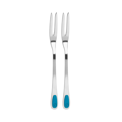 Trudeau Seafood Forks, Set Of 2, Tropical Blue