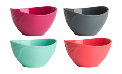 Trudeau Silicone Pinch Bowls, 1/2 Cup, Set Of 4, Assorted Colors In Multi