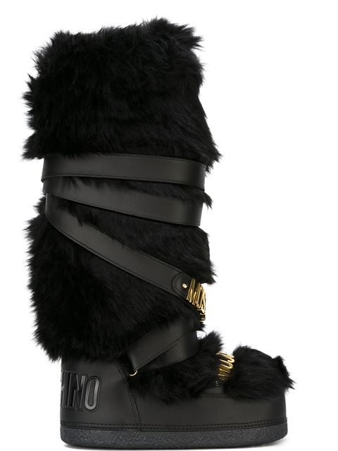 moschino faux fur boots