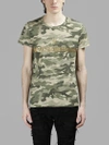 Balmain Camouflage Print Logo T-shirt In Green