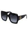 GUCCI OVERSIZED SQUARE SUNGLASSES, BLACK,PROD124940064