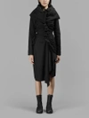 YOHJI YAMAMOTO YOHJI YAMAMOTO WOMEN'S GATHERED WOOL HOODED DRESS