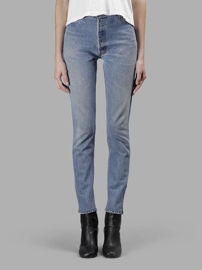 Re/done Women's Blue High Rise Jeans In In Collaboration With Levi's