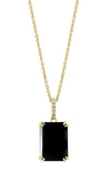 Effy 14k Yellow Gold Onyx & Diamond Pendant Necklace In Black
