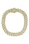 ADORNIA PAVÉ CUBIC ZIRCONIA 10MM CURB CHAIN BRACELET