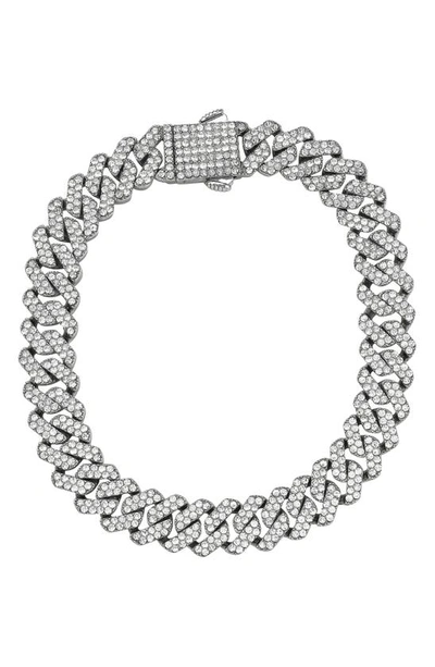 Adornia Pavé Cubic Zirconia 10mm Curb Chain Bracelet In Silver