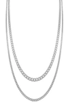 ADORNIA SET OF 2 WATER RESISTANT CURB CHAIN NECKLACES