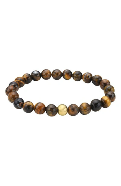 Adornia Water Resistant Tiger's Eye Bracelet In Brown