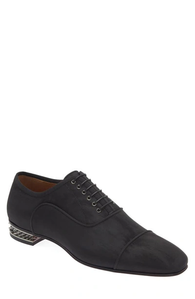 Christian Louboutin Mens Black Greggyrocks Spike-embellished Woven Oxford Shoes