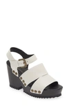 Cecelia New York Artsy Stud Platform Wedge Sandal In Alabaster