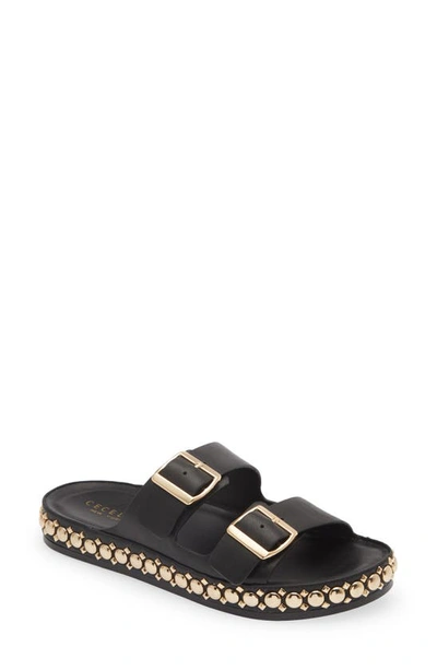 Cecelia New York Emma Stud Slide Sandal In Black