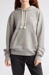 Acne Studios Fiah Face Patch Organic Cotton Zip Hoodie In Light Grey Melange