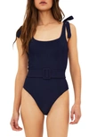 Beach Riot Sydney Belted One-piece Swimsuit In Black