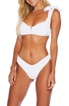 Beach Riot Blair Tie Shoulder Bikini Top In White