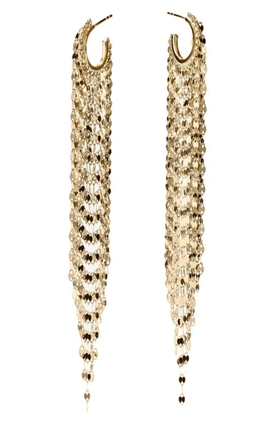 Lana Extra-long Blake Fringe Huggie Earrings, 4.25"l In Yg