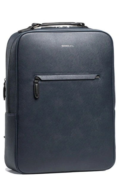 Maverick & Co. Earthen Recycled Leather Backpack In Navy