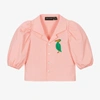 Mini Rodini Embroidered Cotton Blouse In Pink
