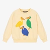 MINI RODINI YELLOW ORGANIC COTTON PELICAN SWEATSHIRT