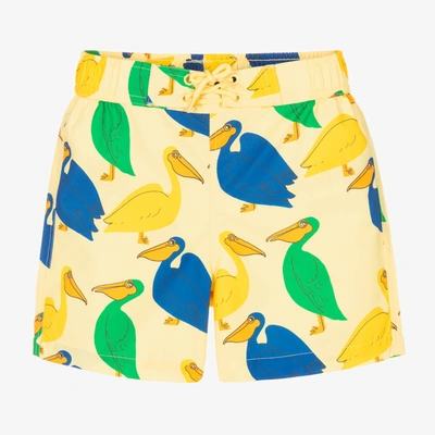 Mini Rodini Kids' Printed Swim Shorts In Yellow