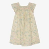 BONPOINT GIRLS GREEN FLORAL LIBERTY SMOCKED DRESS