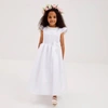 CHILDRENSALON OCCASIONS GIRLS WHITE SATIN & ORGANZA DRESS