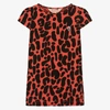 THE ANIMALS OBSERVATORY GIRLS RED COTTON ANIMAL PRINT DRESS