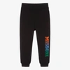 Missoni Boys Black Organic Cotton Logo Joggers In Black