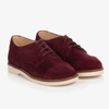 CHILDREN'S CLASSICS BOYS BURGUNDY RED SUEDE LEATHER BROGUE SHOES