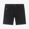 EMPORIO ARMANI BOYS NAVY BLUE COTTON SHORTS