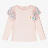 ANGEL'S FACE GIRLS PINK COTTON SEQUIN TOP
