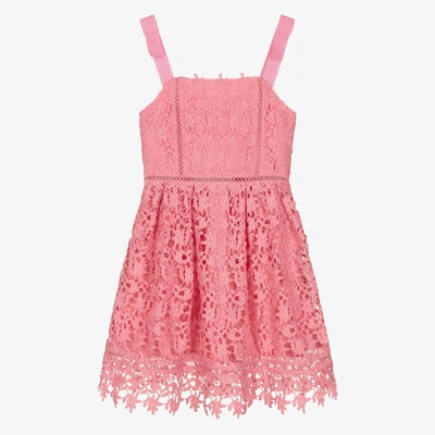 Self-portrait Self Portrait Girls Pink Kids Azealea Sleeveless Lace Dress 3-12 Years