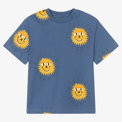 Stella Mccartney Kids Boys Blue & Yellow Organic Cotton Monster T-shirt