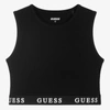 GUESS TEEN GIRLS BLACK COTTON CROPPED TOP