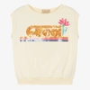 GUCCI GIRLS IVORY COTTON SEQUIN TOP