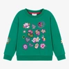 MARC JACOBS MARC JACOBS GIRLS GREEN COTTON PATCHES SWEATSHIRT