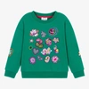 Marc Jacobs Girls Green Cotton Logo Patches Sweatshirt In Green