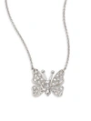 Roberto Coin Small Butterfly Diamond & 18K White Gold Pendant Necklace